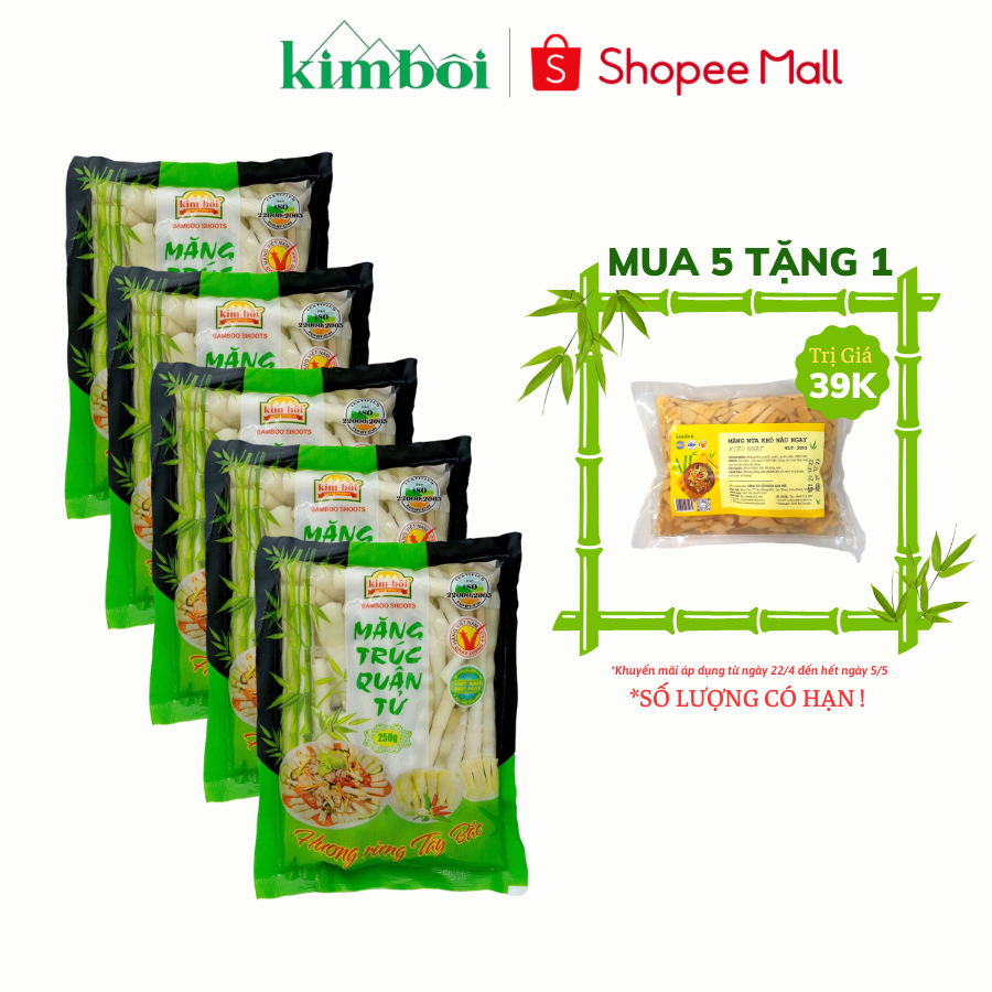 [MUA 5 TẶNG 1]Combo 5 gói Măng Trúc Quân Tử Kim Bôi 250g