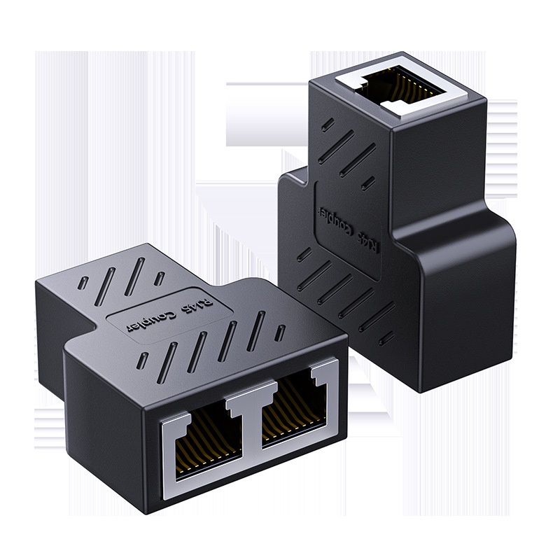 Bộ chia điện POE qua cổng mạng RJ45 1 ra 2 Màu Đen 210OL50923CM Hàng Nhập Khẩu
