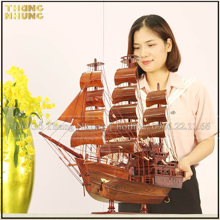 Mô hình thuyền thái gỗ cẩm_TC80