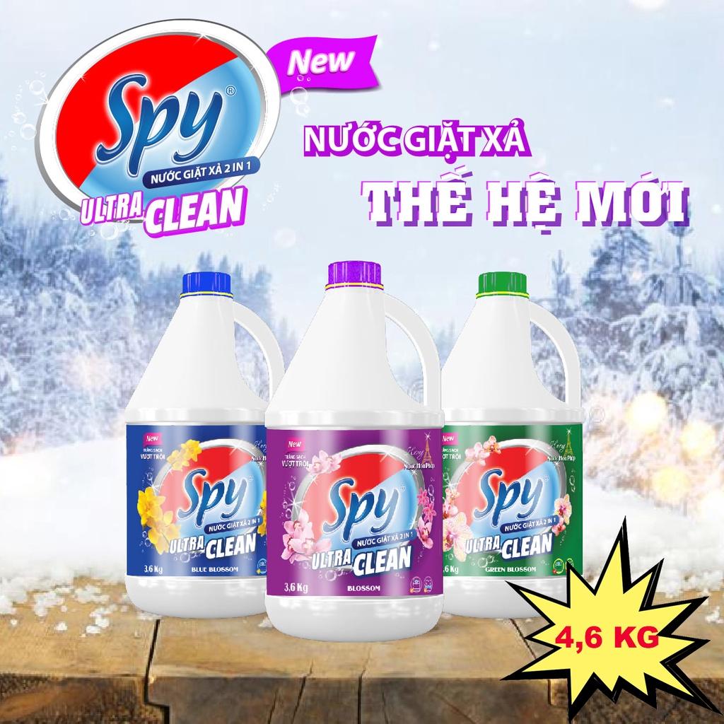 Can nước giặt xả SPY Ultra Clean 4,6 kg 2 trong 1 hương hoa Pháp trắng sạch thơm lâu và tiết kiệm