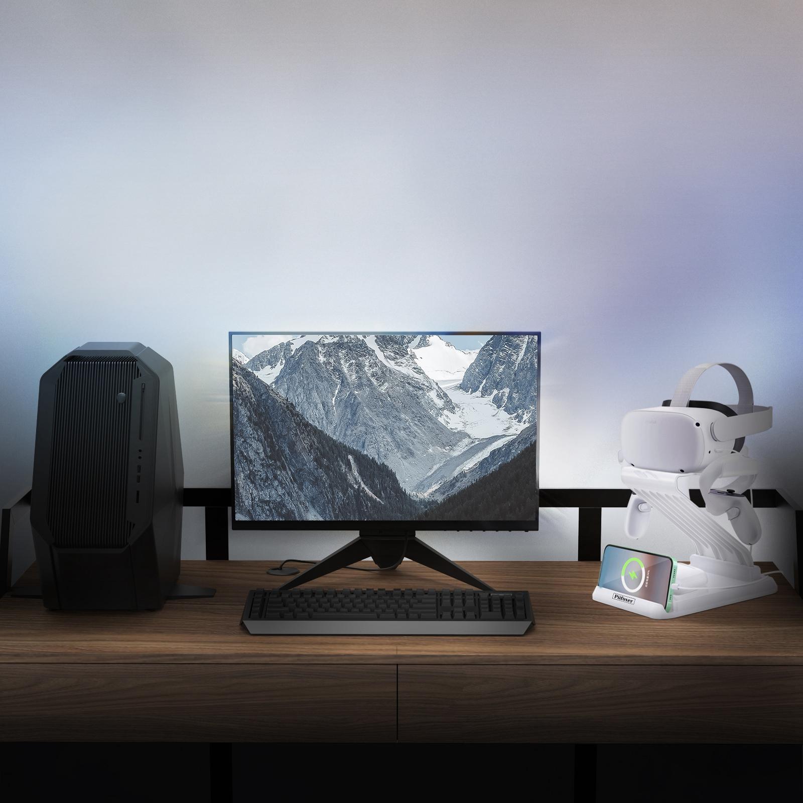 Display Stand Charging Dock for Quest 2, Spare Parts with USB C Charging Cable &amp; VR Charging Cable