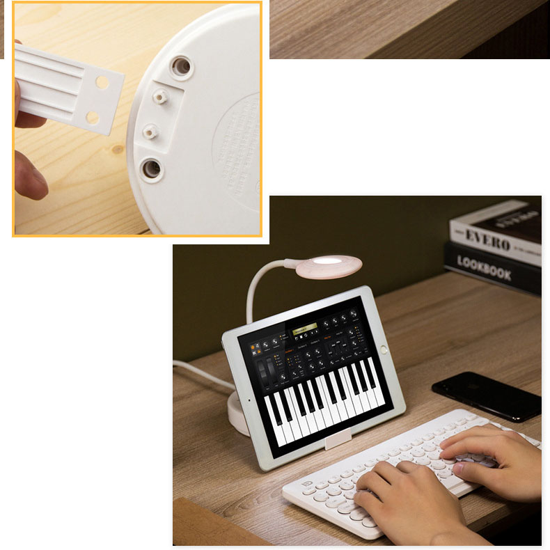 Ổ Cắm Điện Tròn NAVIVU Kết Hợp Đèn Bàn, Cổng Sạc USB, Dây Chịu Tải 2500W, Chống Cháy