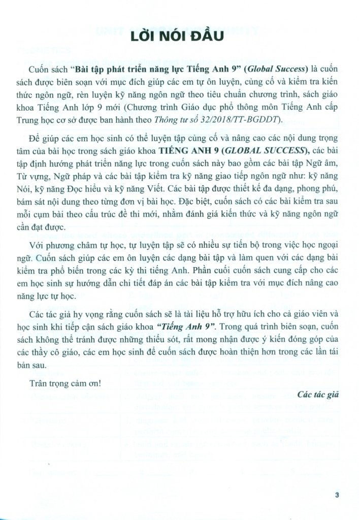 Sách - Bài tập phát triển năng lực Tiếng Anh 9 (Global Success)