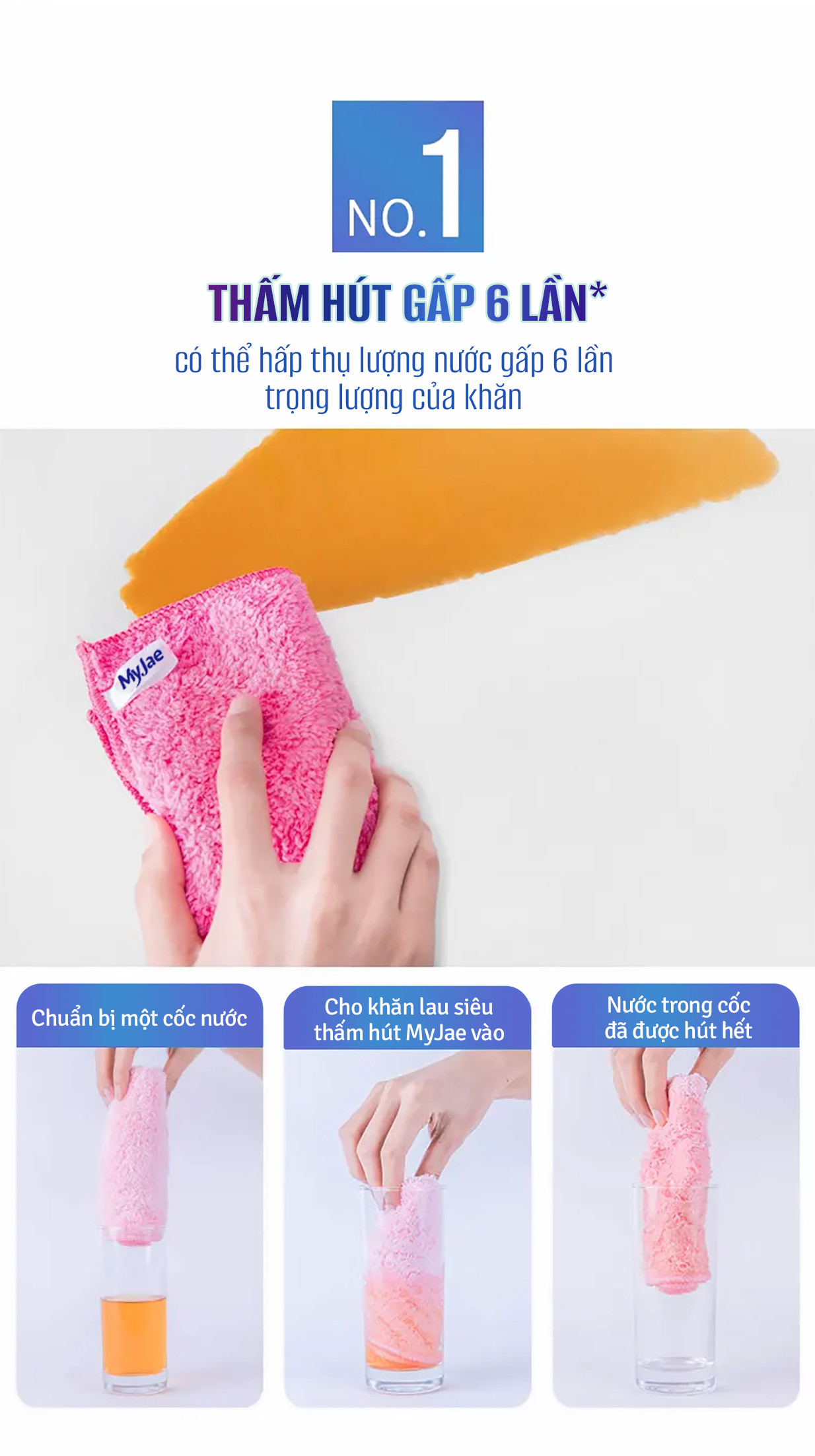 Khăn lau siêu thấm MyJae(3 cái)