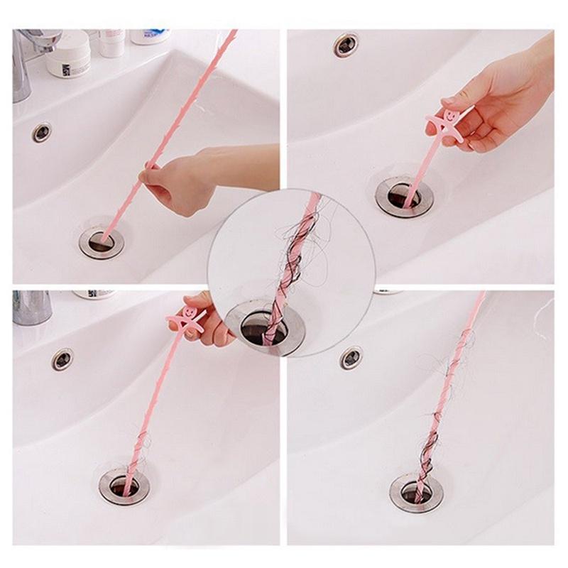 51CM Hair Dredge Hook Toilet Drain Cleaning Hook Bathroom Kitchen Useful Tool Unclog Sink Tub Scourer Household Hair Removal