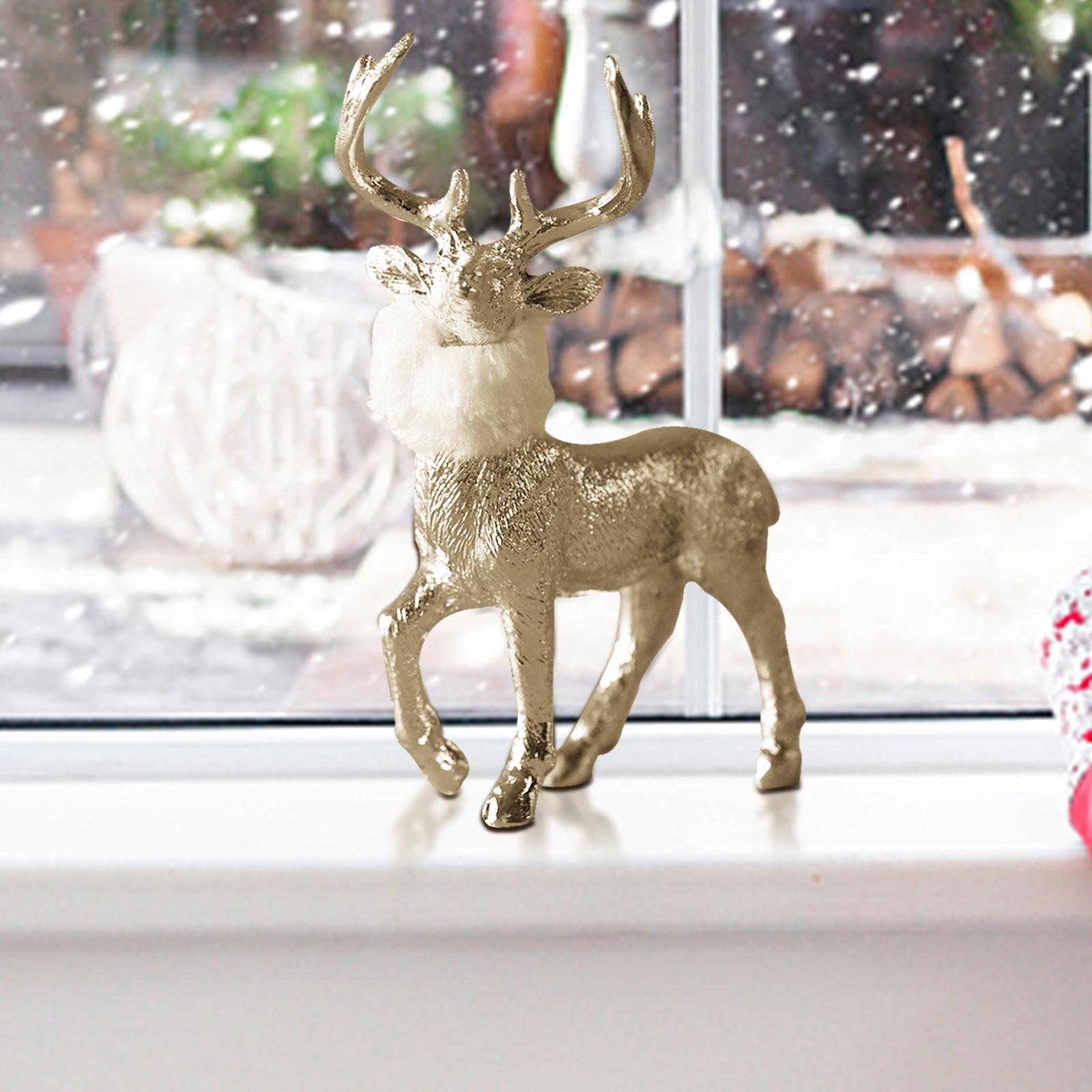 Reindeer Figurine Resin Craft Deer Statue for Cabinet Decor Souvenirs Gifts