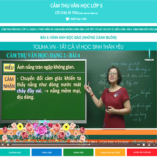 Khóa học CẢM THỤ VĂN HỌC LỚP 5 cô Chu Ái Thu - 09 tháng