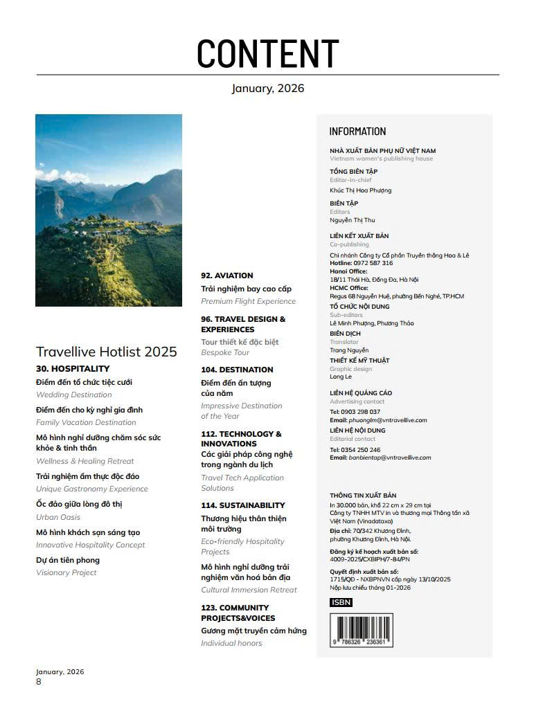 ẤN PHẨM HOTLIST TRAVELLIVE EDITOR’S PICK 2025