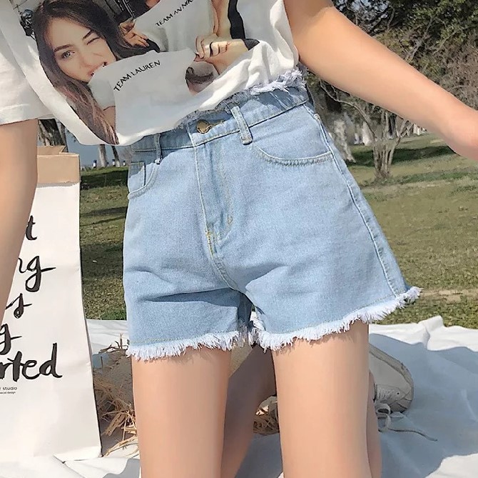 Quần shorts jean nữ lưng cao Ulzzang QNJ1