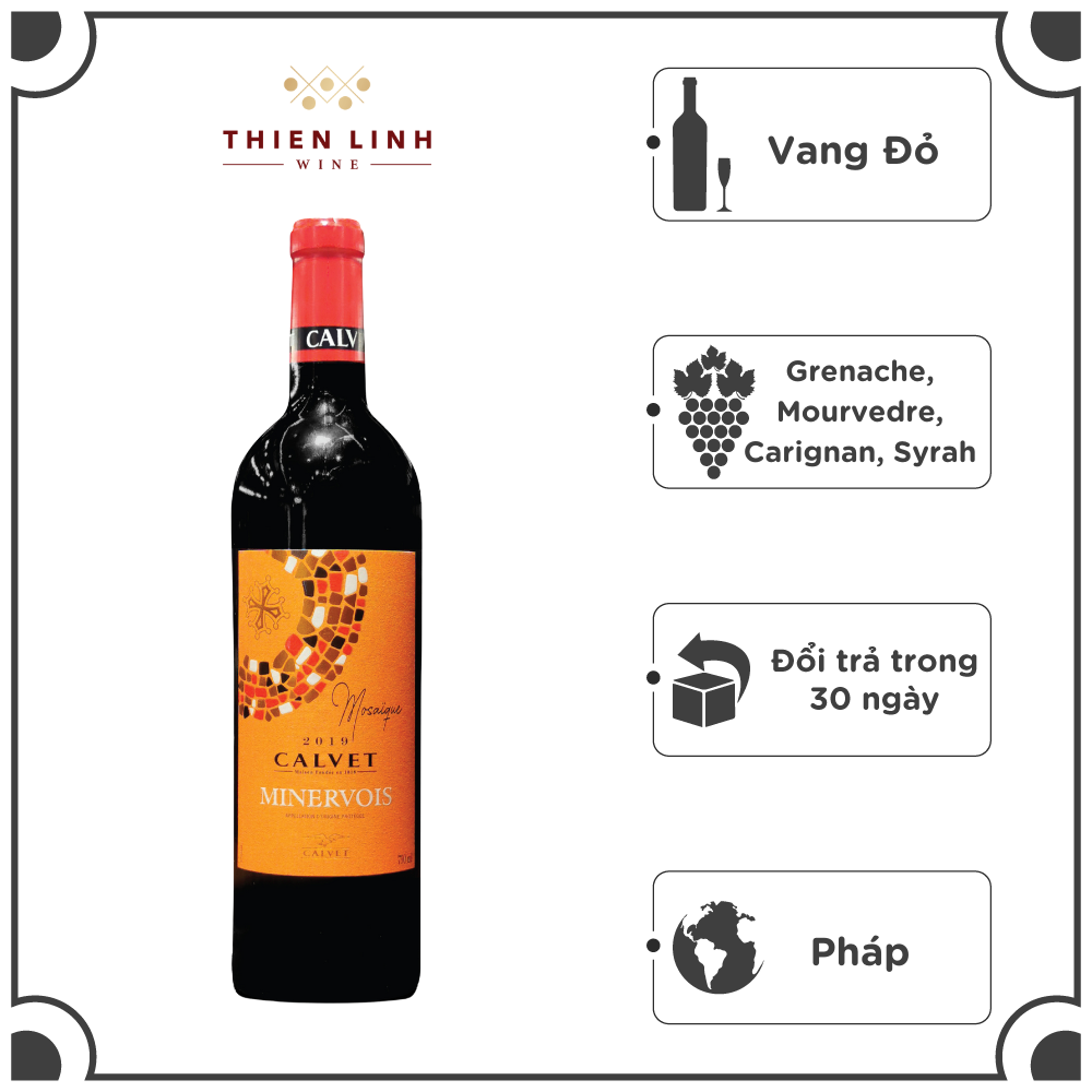 Rượu Vang Đỏ Pháp Calvet Minervois