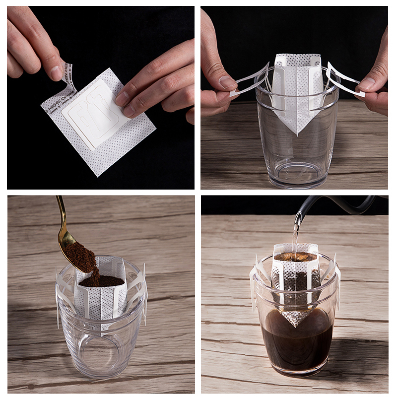 Bộ 50 Cà Phê Túi Giấy Lọc Dùng Một Lần Nhỏ Giọt Cà Phê Túi Treo Tai Cà Phê Espresso Phụ Kiện Trà Dụng Cụ