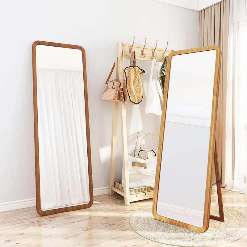 Gương soi toàn thân viền gỗ cao cấp Bảo Long, gương đứng hình chữ nhât, oval kích thước 50x150(cm)