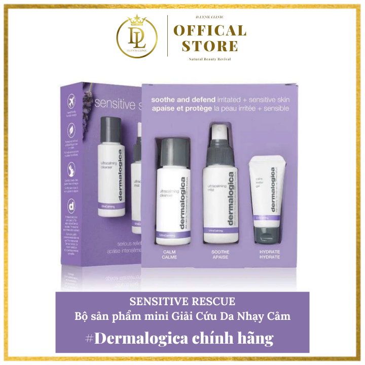 Bộ ba sản phẩm dành cho da nhạy cảm Dermalogica Sensitive Skin Rescue Kit