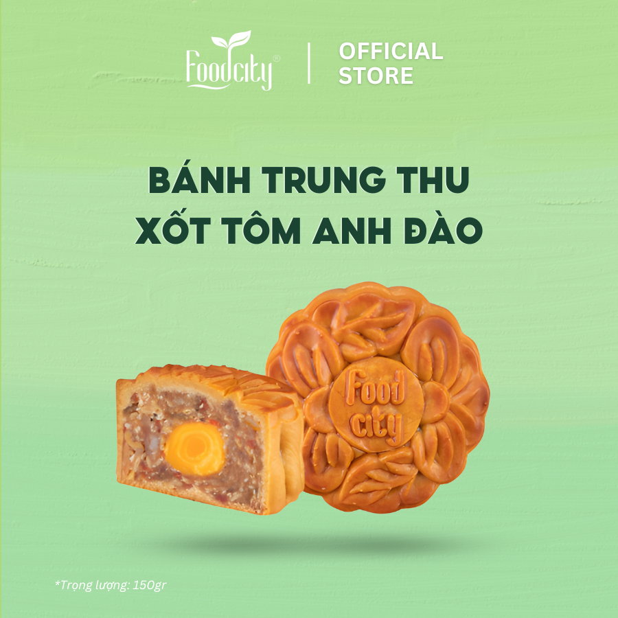 [Dòng bánh mặn] Bánh trung thu xốt tôm Anh đào (Sakura) 1 trứng 150gr - FoodCity Việt Nam