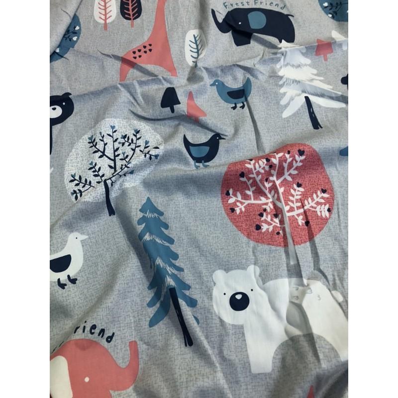 vải hoạt hình may drap cho bé-vải cotton mềm mịn hình gấu