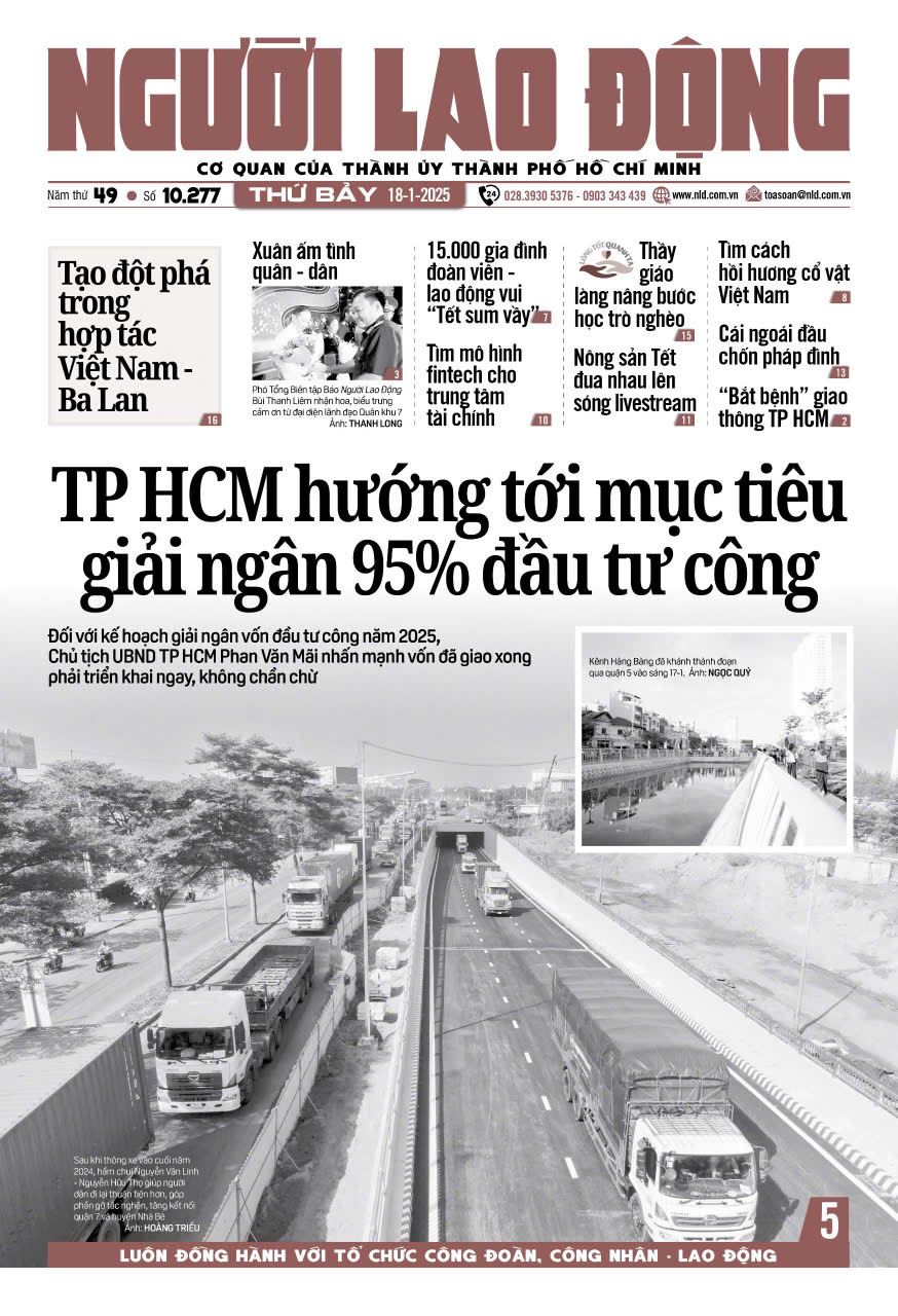 Nhật báo Người Lao Động từ ngày 13-01-2025 đến 19-01-2025