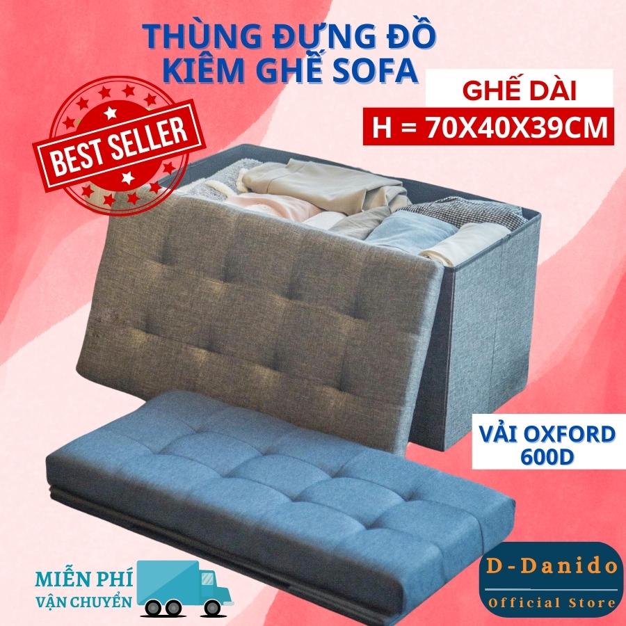 Hộp Đựng Đồ Kiêm Ghế Ngồi Đa Năng - Ghế Sofa Đựng Đồ Gấp Gọn Cứng Cáp Tiện Lợi Có Chọn Size, Hàng Chính Hãng Midoctor - Xl 39X70X40Cm - Xám Ghi Đen