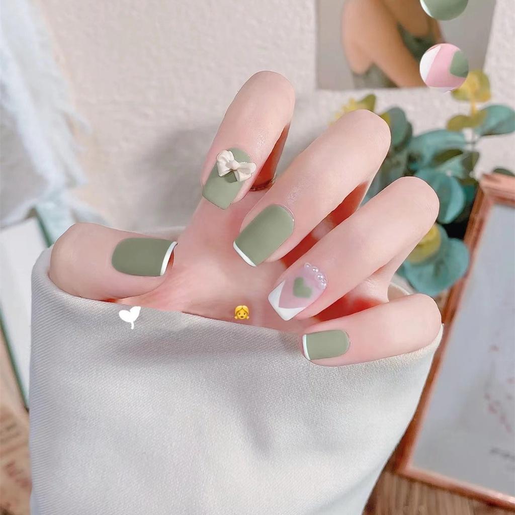 Bộ 24 móng tay giả, nail đính đá đẹp