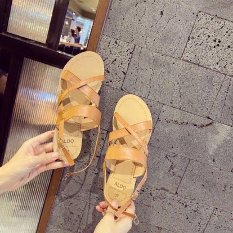 SANDAL ĐẾ KẾP BỆT QUAI CHÉO BẢN TO