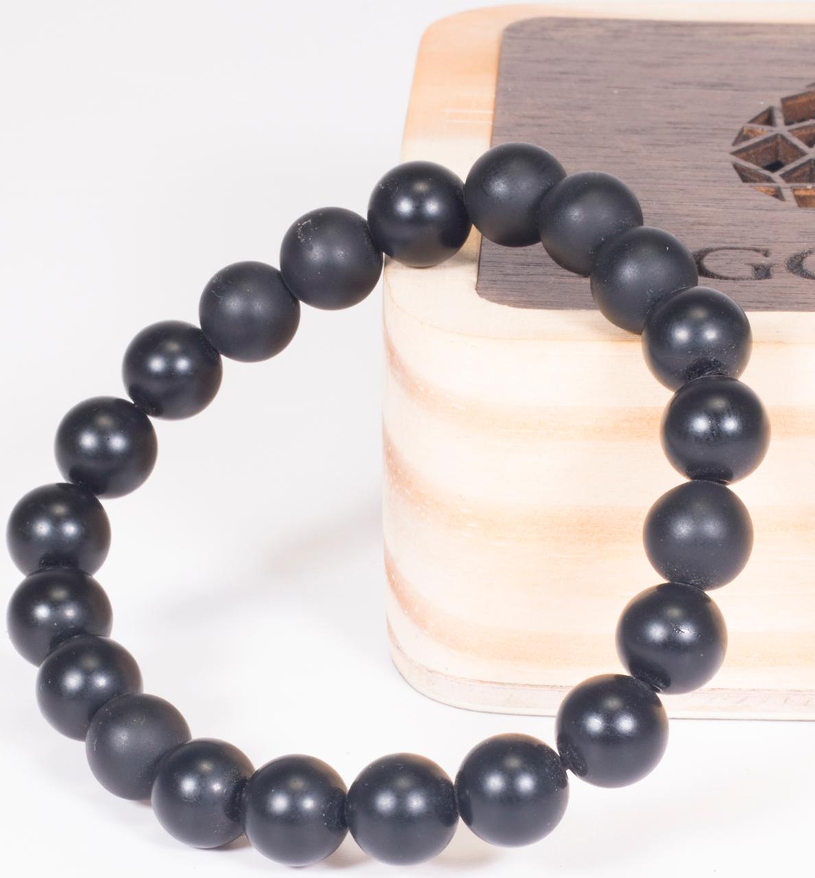 Vòng tay phong thủy đá obsidian nhám mệnh thủy ,mộc - Ngọc Quý Gemstones