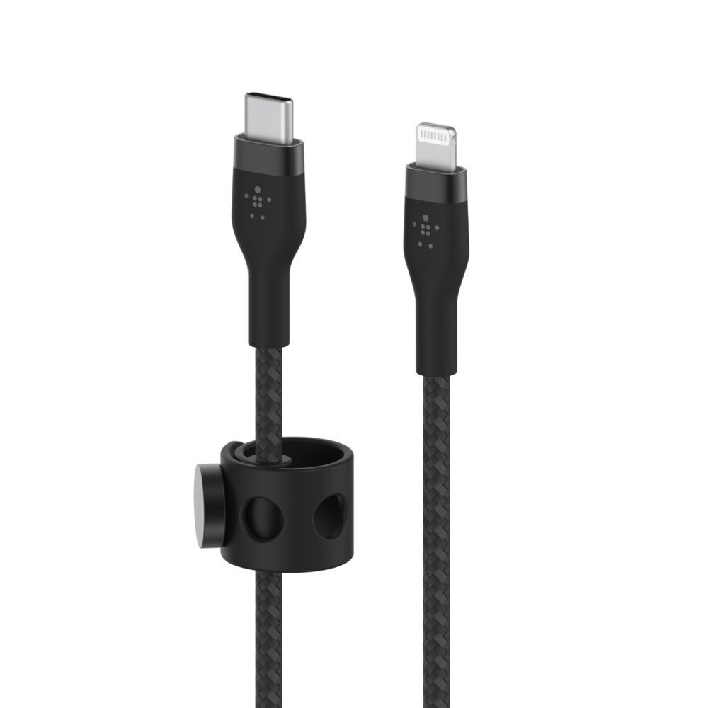 Cáp sạc USB-C to Light.ning BOOST↑CHARGE PRO Flex Belkin vỏ silicone bọc dù 60W - Hàng chính hãng - CAA011bt