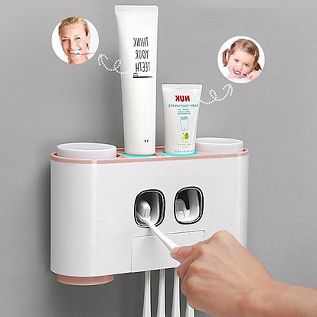 Bộ Nhả Kem Đánh Răng Tự Động, Kệ Để Đồ Phòng Tắm Cao Cấp