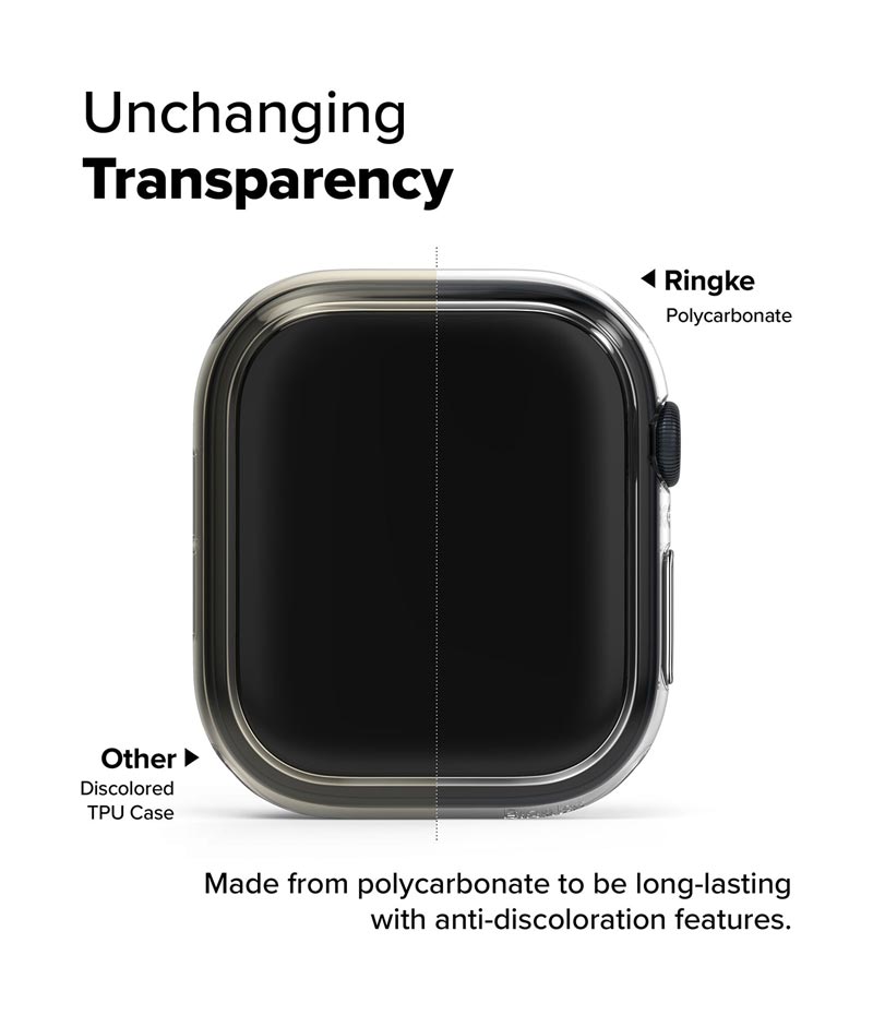 Bộ 2 ốp cho Apple Watch 10 RINGKE Slim 46mm / 42mm - Hàng Chính Hãng - Clear &amp; Light Gray