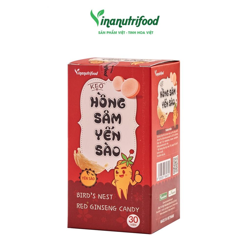 Kẹo Hồng Sâm Yến Sào Vinanutrifood, Được làm từ hồng sâm cao cấp, Lọ 30 viên
