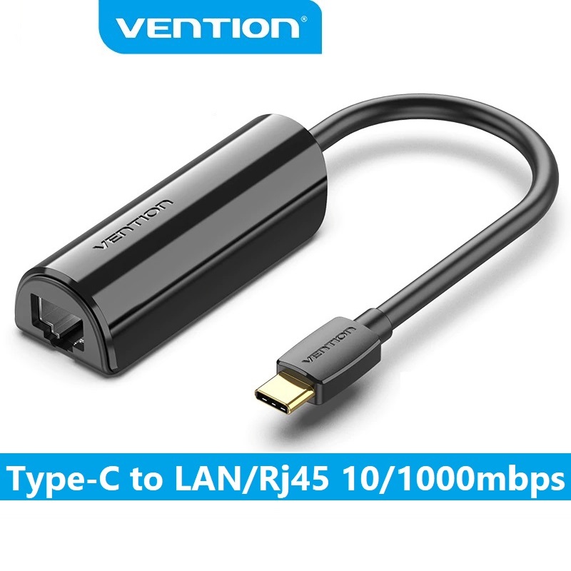 Cáp chuyển USB Type C to Lan hỗ trợ tốc độ 10/100/1000 Vention - Hàng chính hãng