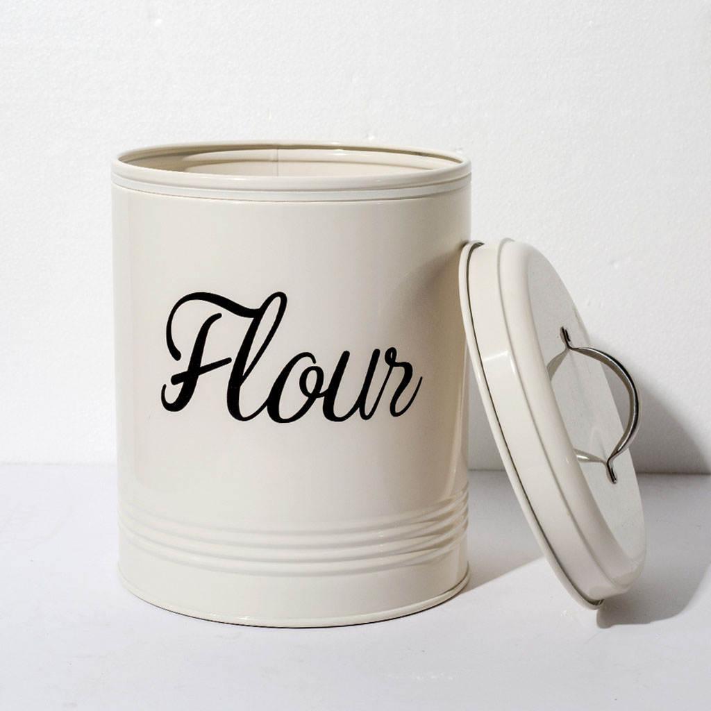 Metal Food Flour Storage Tin Jar Box 5L Farmhouse Container Decor with Lid