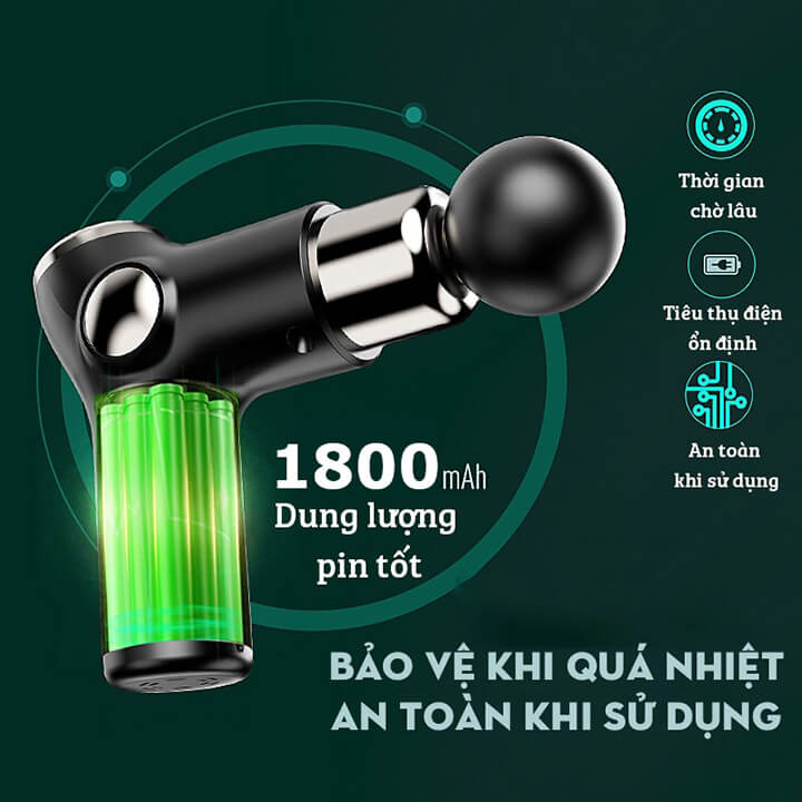 Máy Massage Cầm Tay Mini Cảm Ứng Lực, Máy Mát Xa Toàn Thân Với 4 Đầu Massage Và 32 Cấp Độ Màn Hình Led - KH515