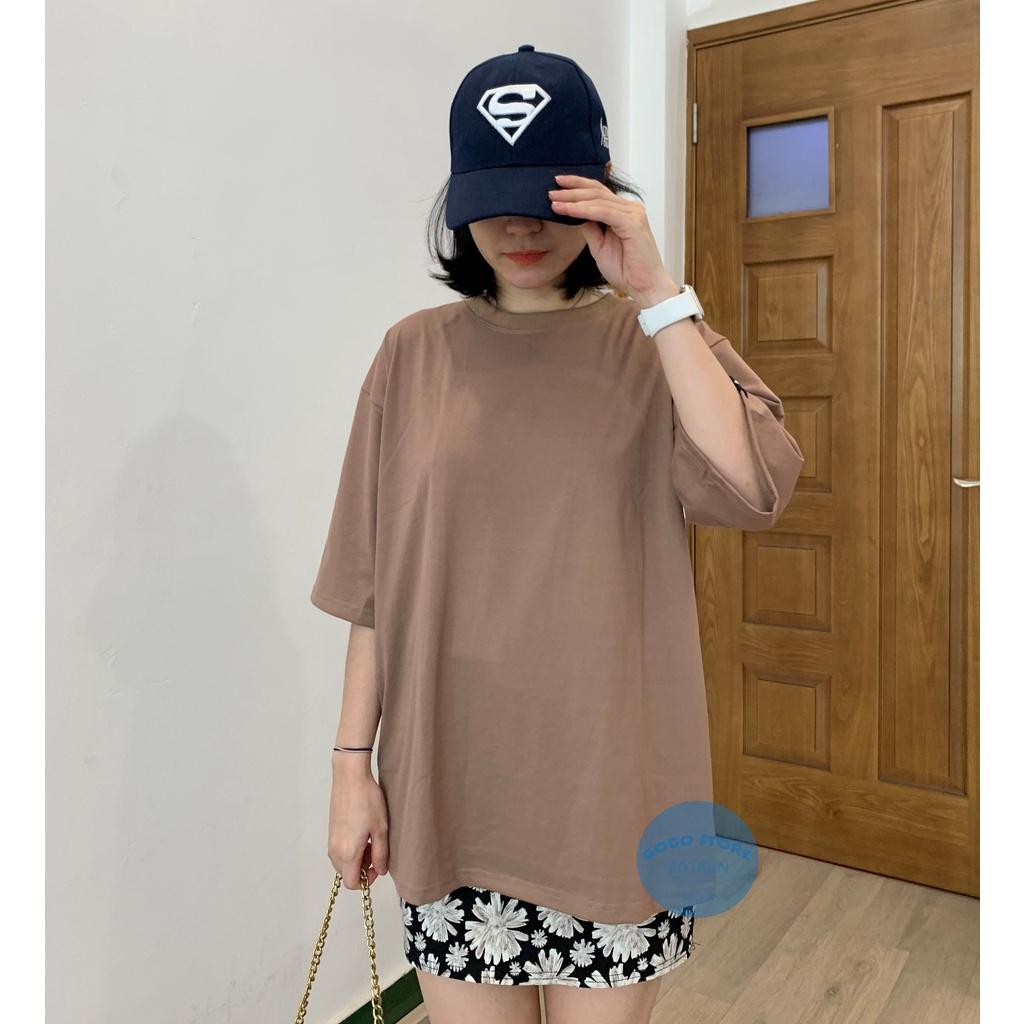 Áo thun trơn nâu đất nhạt- nam nữ-freesize