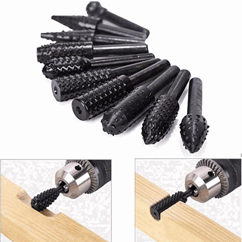 BITS BITS Bộ 10 Đầu Mũi Khoan Gia Công Vật Liệu Gỗ 6.3mm