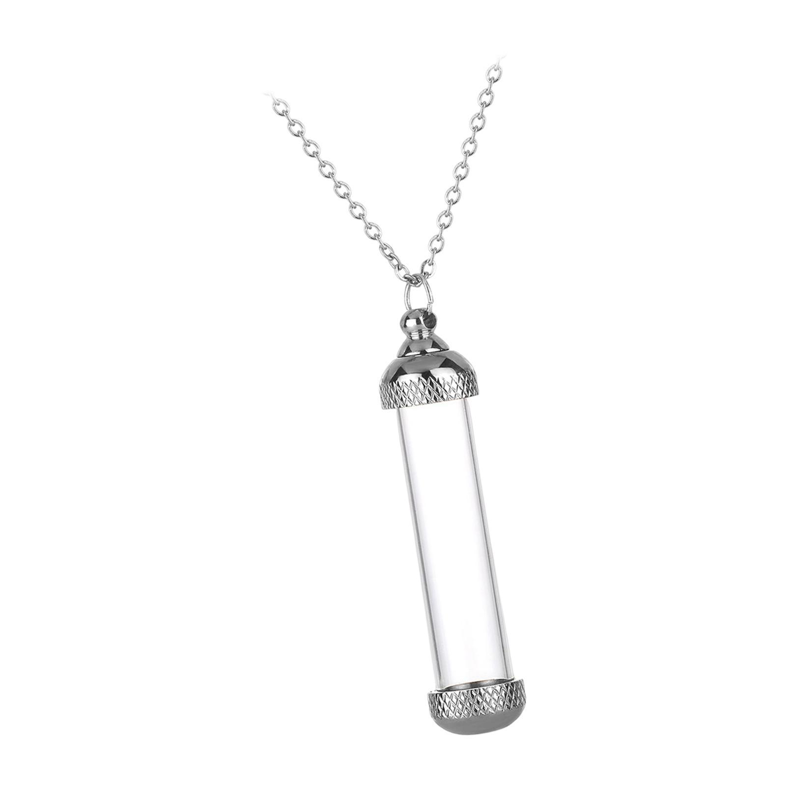 Acrylic Container Urn Necklace Pendant Titanium Steel Cremation Jewelry Memorial Pendant Perfume Container Tube Birthday Gift