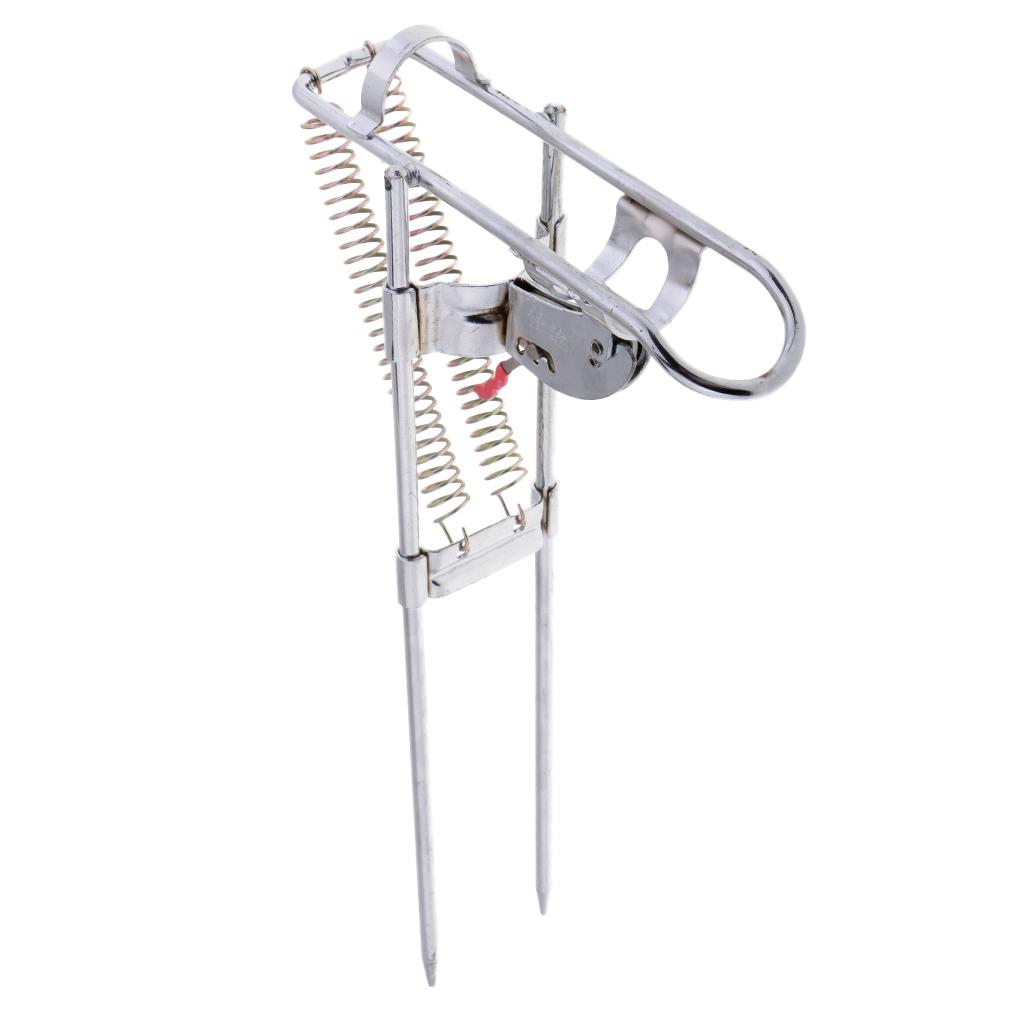 Portable Stainless Steel Practical Double Automatic Spring Fishing Rod Bracket Fishing Pole Holder Stand Rack