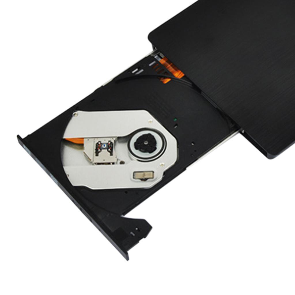 Slim USB3.0 External Mobile DVD CD ROM Drive Reader Player Black
