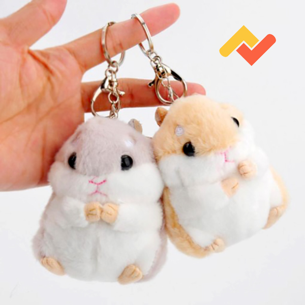 Móc Khóa Chuột Hamster Nhồi Bông Mềm Mại, Siêu Dễ Thương