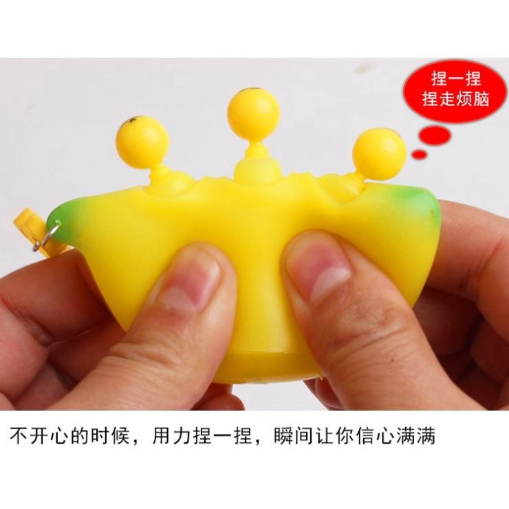 Móc khóa Bóp Ra 3 Mắt Minion Squishy mềm mịn dễ thương chân thực giảm stress co dãn đàn hồi ngộ nghĩnh bóp giải trí