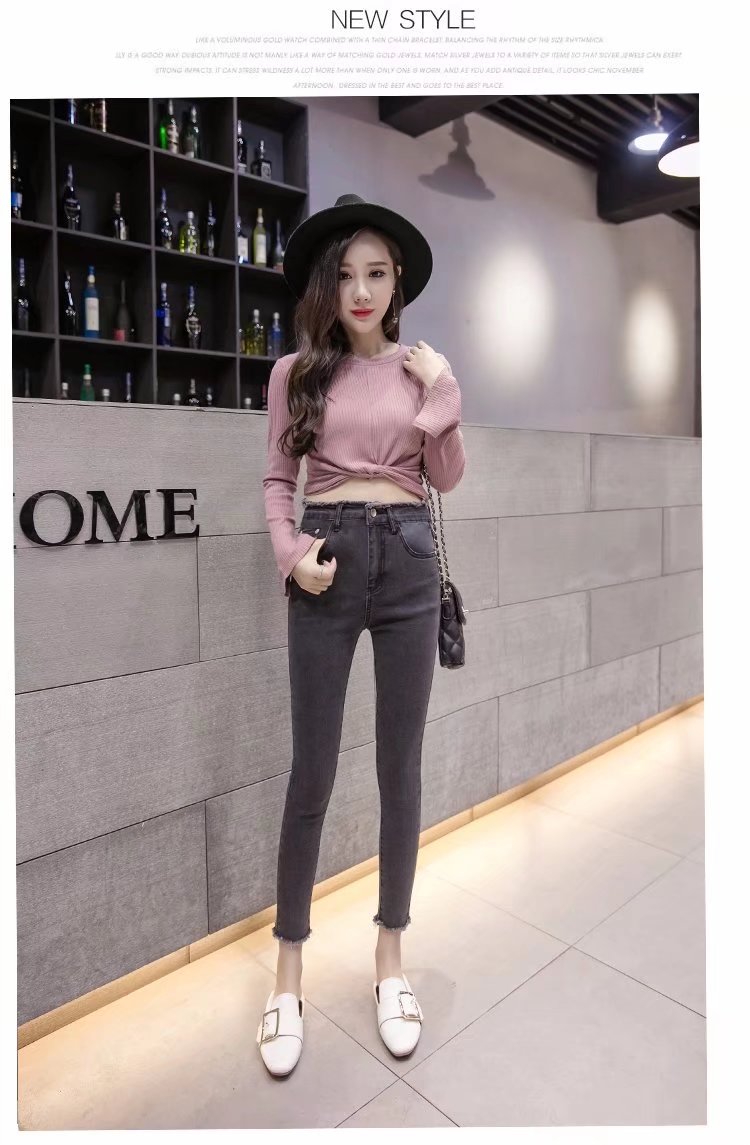 Quần jean 9 tấc nữ co giãn hàng Quảng Châu Q052