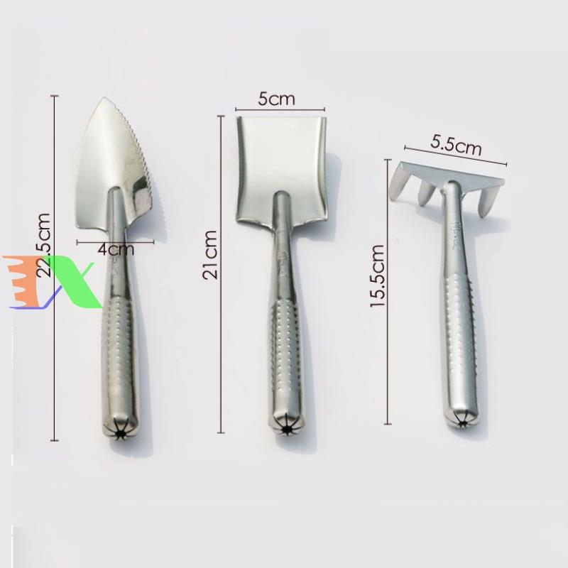 Bộ dụng cụ làm vườn 3 món inox  toàn thân cực đẹp