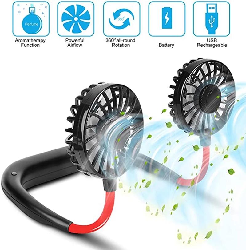 Quạt Mini Đeo Cổ 3 Tốc Độ Tiện Lợi