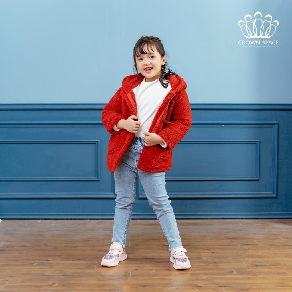 Quần Jeans Bé Gái Crown Space Cao Cấp CKGL372210-Siêu Nhẹ Chống Nhăn, Xanh Pastel Chuẩn Anh Quốc Size 19kg-33kg