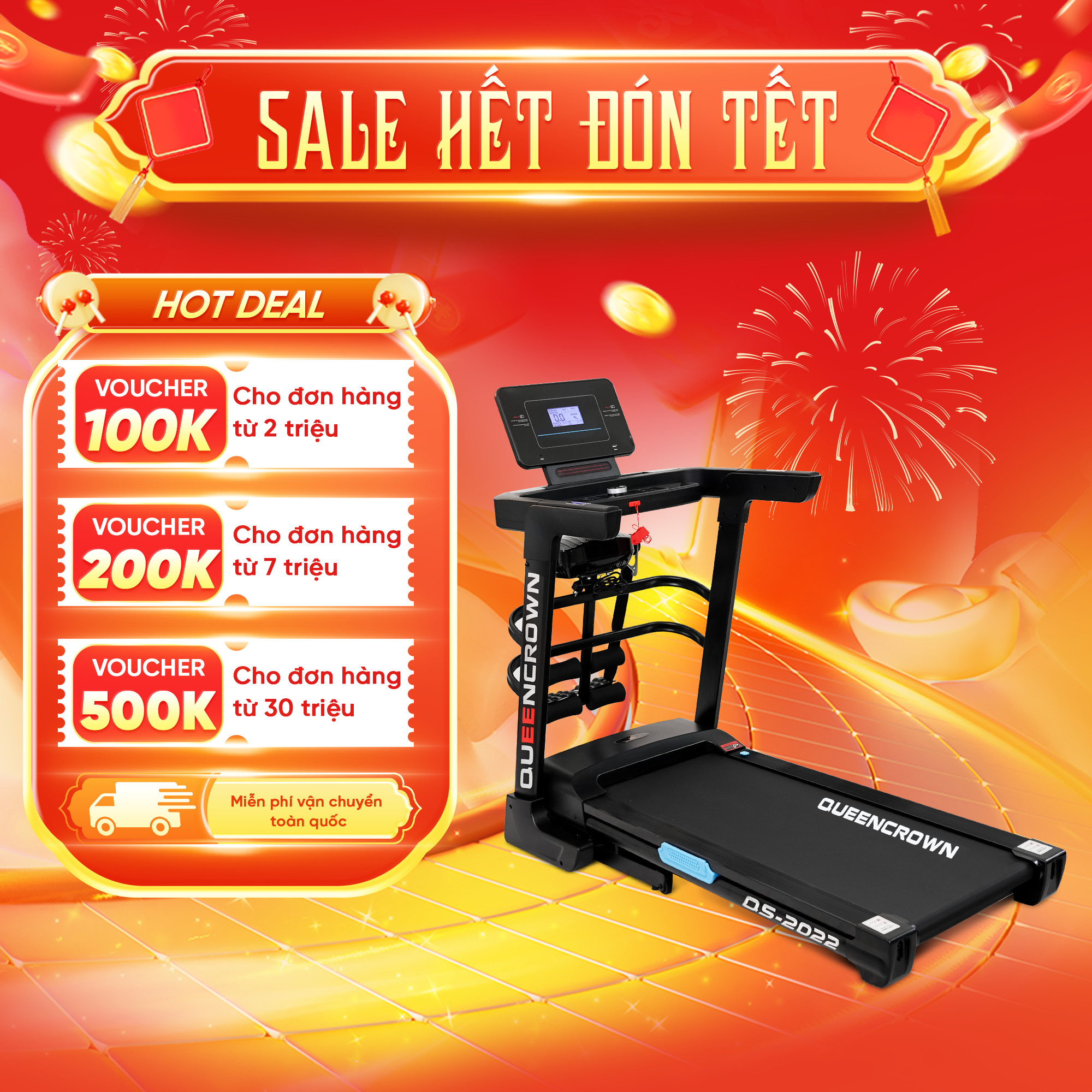 Máy chạy bộ Queen Crown QS 2022