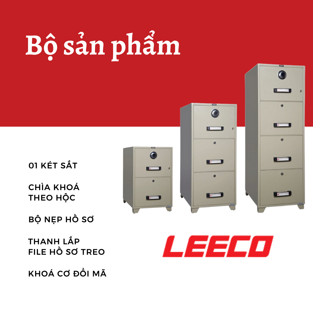 Két Sắt LEECO TB4C Tủ Hồ Sơ Chống Cháy Nhập Khẩu Thái Lan Chống Cháy Chuẩn JIS 120 Phút Khoá Bảo Mật Cao Cấp Cho Gia Đình Và Văn Phòng - Hàng Chính Hãng