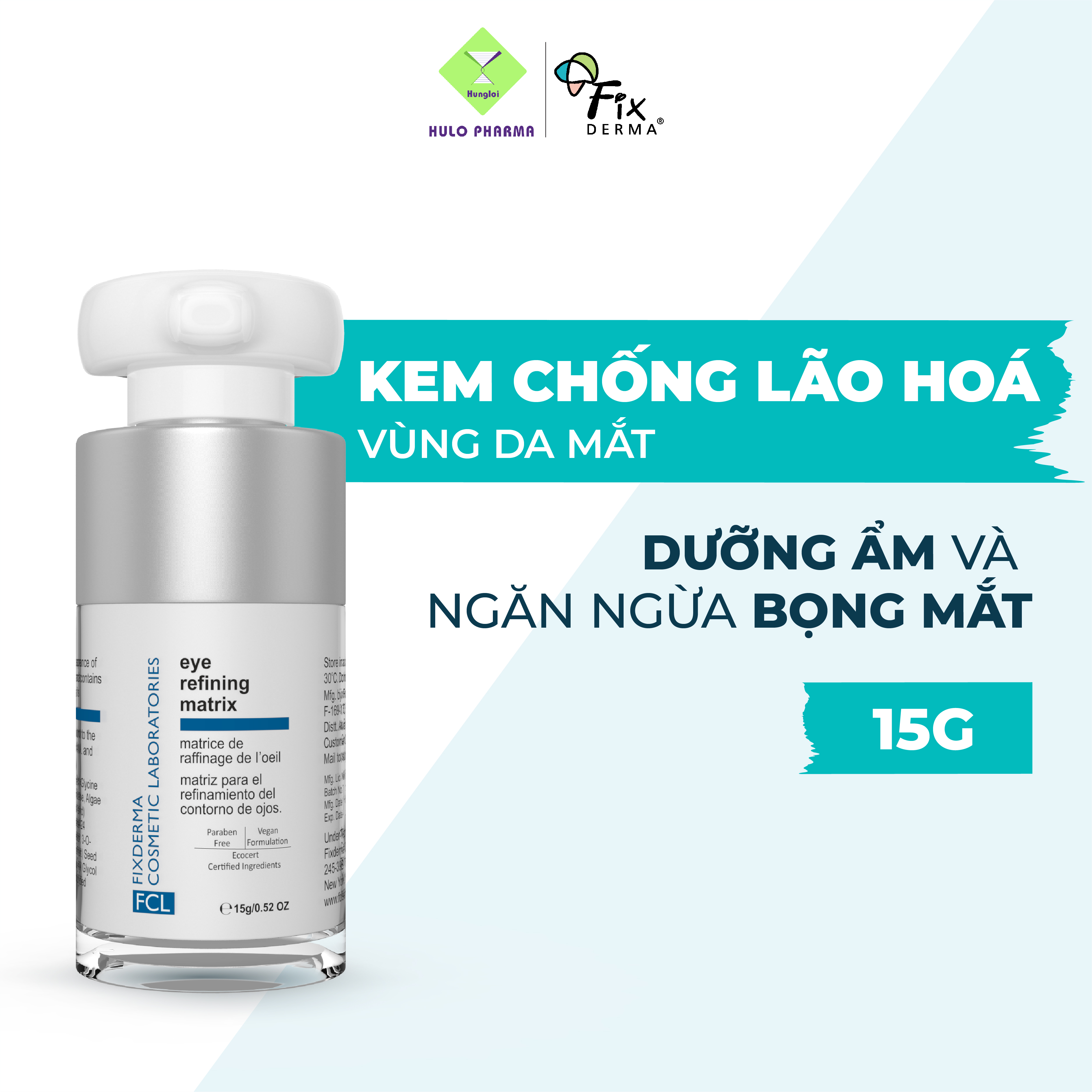 Gel Giảm Quầng Thâm, Nếp Nhăn, Bọng Mắt Fixderma FCL Eye Refining Matrix