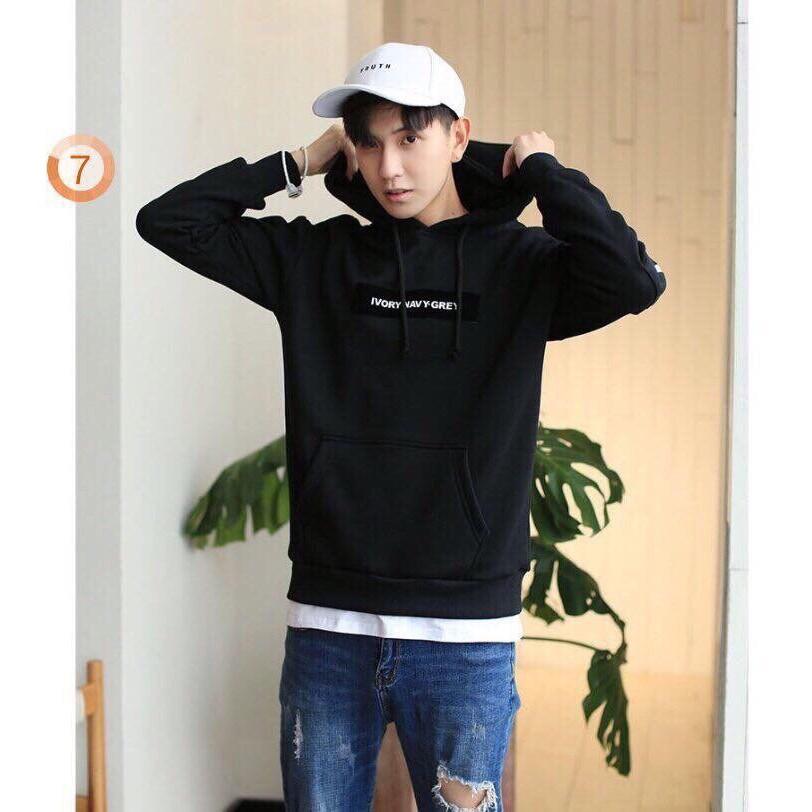 ÁO HOODIE NAM NỮ CHỮ CÁ TÍNH ĐEN có bigsize