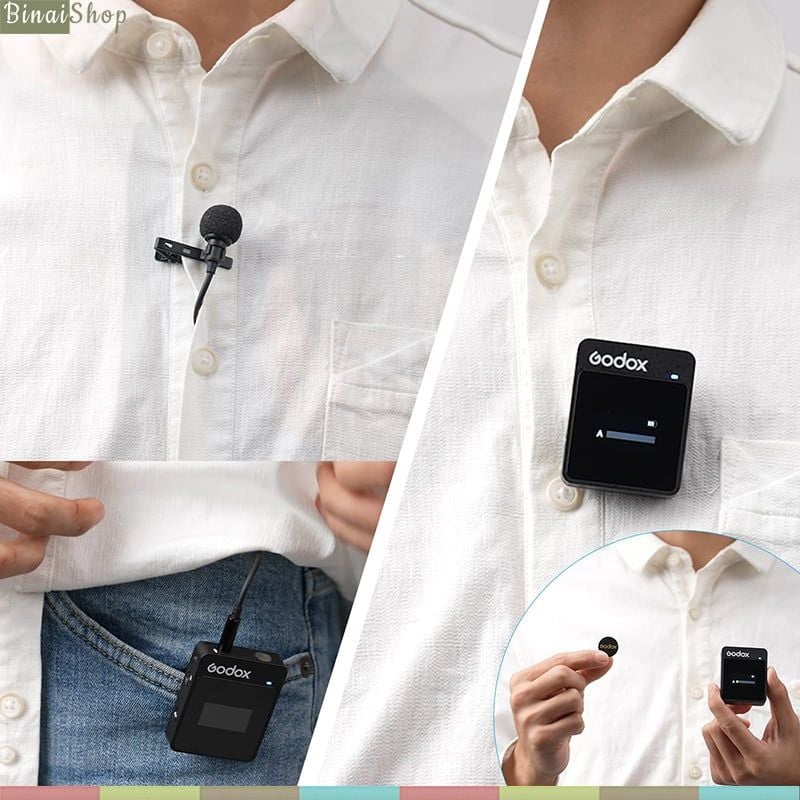 Godox MoveLink II - Micro Cài Áo Không Dây 2.4GHz Cho Smartphone, Máy Ảnh, Sử Dụng 10 Giờ, Phạm Vi Thu 100m - Hàng Nhập Khẩu