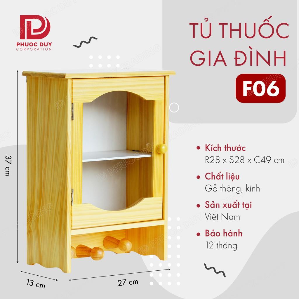 Tủ thuốc - Tủ y tế gia đình gỗ tự nhiên F06