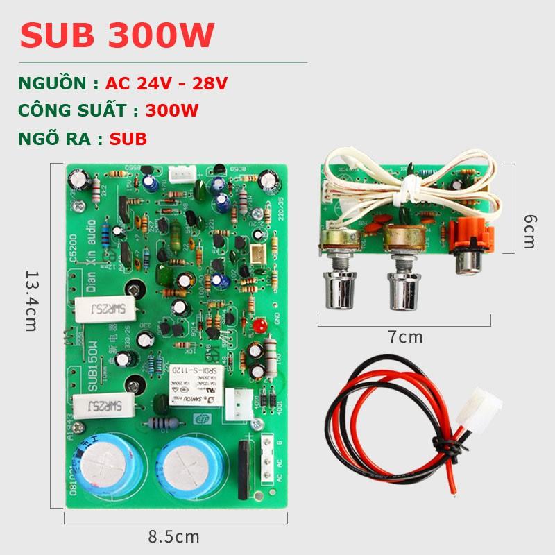 Mạch khuyếch đại công suất SUB 300W - Dùng 4 sò đại C5200 và A1943 - Nguồn 24V - 28V