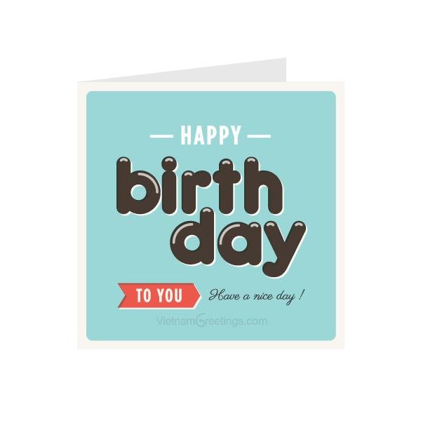 Thiệp sinh nhật Birthday - Thiệp Grey nhỏ 9x9cm - 09BD53
